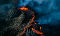 Великолепна снимка улавя изригването на вулкана Fagradalsfjall